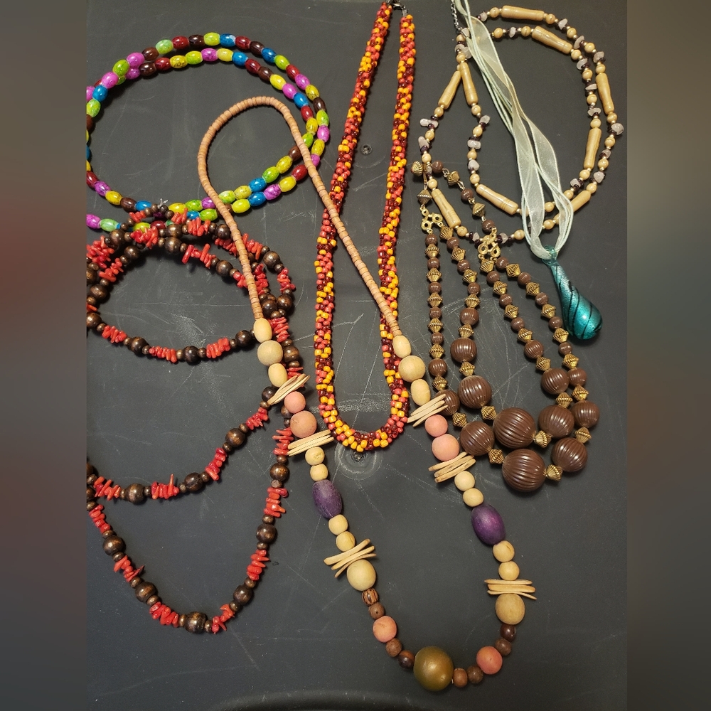 Multicolor Beaded Necklaces Set